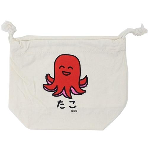 巾着袋 マチ付き きんちゃくポーチ たこさん 新入学 新学期準備 オクタニコーポレーション 21