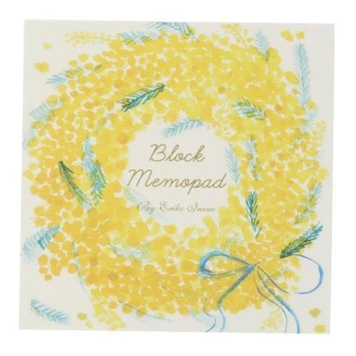 ブロックメモ イノウエエリコ メモ帳 オリエンタルベリー mimosa wreath