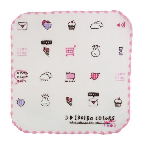 ミニタオル かわいい ハンカチタオル いろいろカラーズ ピンク 21aw Q Lia Blog No Panic At