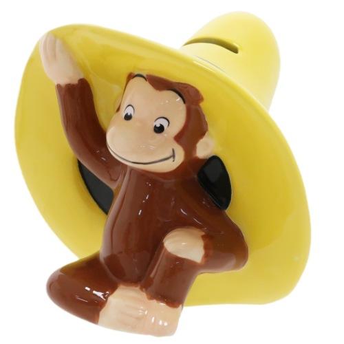おさるのジョージ 貯金箱 セラミック フィギュアバンク 帽子 グッズ Theculturenewspaper Com