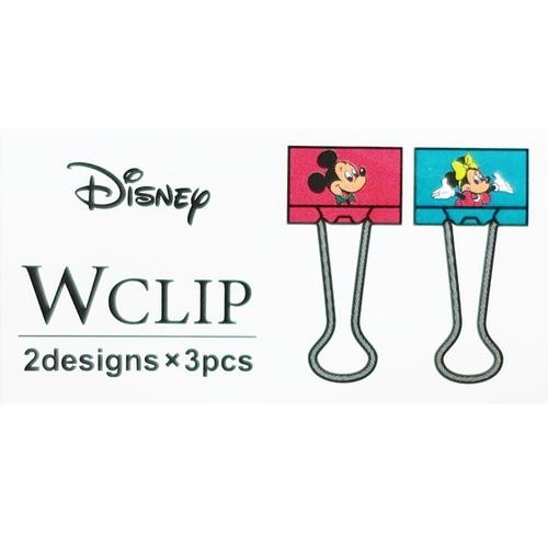 ミッキー＆ミニー ビニールケース付きダブルクリップ6個セット