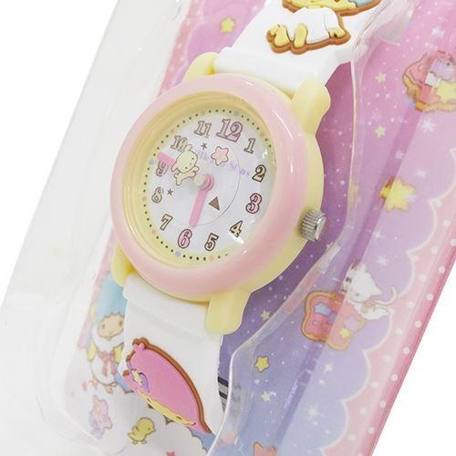 ベビースター クォーツクロック キャラクター時計&顔型バスタオル2点⭐︎3点セット sanrio（サンリオ） リトルツインスターズ キキ＆ララ 腕時計 3Dベルト