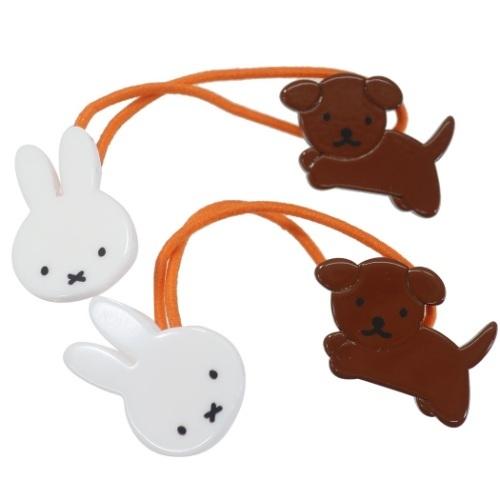 ミッフィー 絵本キャラクター ヘアーポニー 2本セット ヘアアクセサリー miffy&スナッフィー レッド ディックブルーナ|キャラクターのシネマコレクション|01
