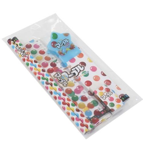 文具ギフトセット ステーショナリー 5点セット マーブルチョコレート おやつマーケット サカモト 鉛筆2本＆メモ＆消しゴム＆クリップ＆定規 バレ 爆買 | ブランド登録なし | 01