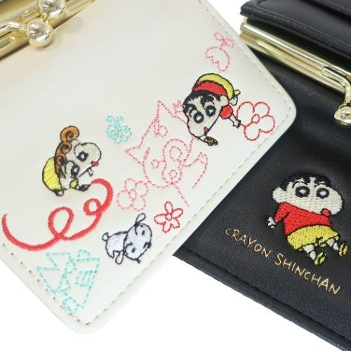 三つ折りコンパクト財布 クレヨンしんちゃん ミニウォレット お絵描き