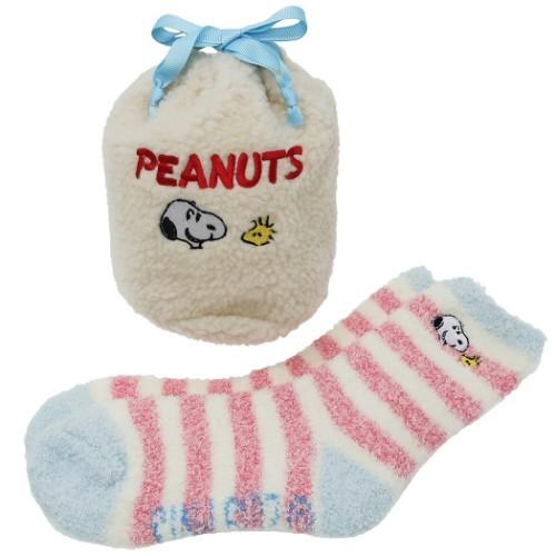 もこもこ 巾着 もこもこ ソックス セット スヌーピー ギフト雑貨 スヌーピー ウッドストック 靴下 きんちゃくポーチ キャラクターのシネマコレクション 通販 Paypayモール