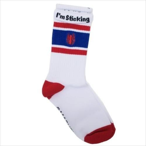 スパイダーマン マーベル アメコミ 女性用靴下 キャラクター グッズ スモールプラネット アイコン Wh Rd レディース オールドスクールソックス キャラクターのシネマコレクション 通販 Paypayモール