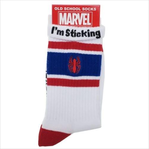 スパイダーマン マーベル アメコミ 女性用靴下 キャラクター グッズ スモールプラネット アイコン Wh Rd レディース オールドスクールソックス キャラクターのシネマコレクション 通販 Paypayモール