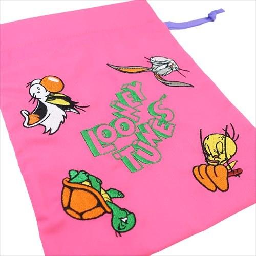 人気の新作 ルーニーテューンズ Looney Tunes キャラクター 巾着袋 エンブロイダリーポーチs Pk Gr Riosmauricio Com