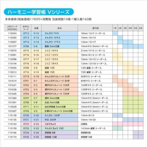 ハーモニー学習 国語ノート こくごノート 15マス Vシリーズ 新学期準備文具 プレゼント 男の子 女の子 ギフト バレンタイン｜cinemacollection｜03