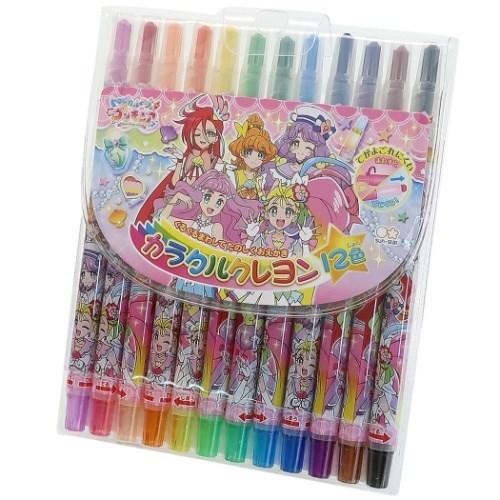 トロピカルージュプリキュア カラクルクレヨン 12色セット お絵かき用品 サンスター文具 激安超特価 新入学 小学生 幼稚園 女の子向け 保育園 新学期準備文具