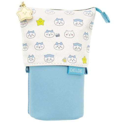 ちいかわ デルデ ペンケース DELDE ブルー　ポーチ　ハチワレ DELDE（デルデ） ちいかわ 筆箱 ペンケース ハチワレ フェイスパターン