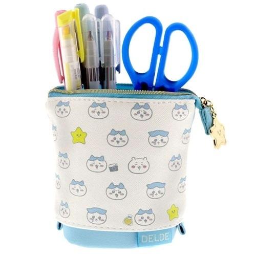 ちいかわ デルデ ペンケース DELDE ブルー　ポーチ　ハチワレ DELDE（デルデ） ちいかわ 筆箱 ペンケース ハチワレ フェイスパターン