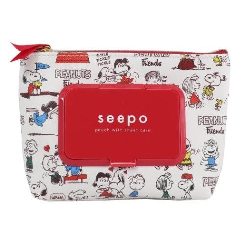 スヌーピー Seepo シーポ シートケース付き 機能性 ポーチ アイボリー ピーナッツ サンスター文具 ウェットティッシュケース キャラクターのシネマコレクション 通販 Paypayモール