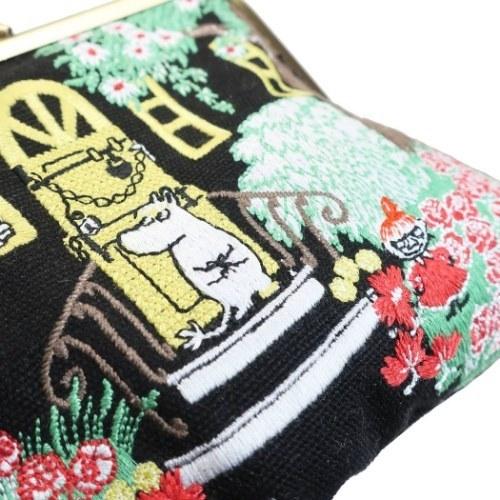 コスメポーチ ムーミン 畳み 刺繍 フラット がまぐちポーチ 家 北欧 サンスター文具 キャラクターのシネマコレクション 通販 Paypayモール
