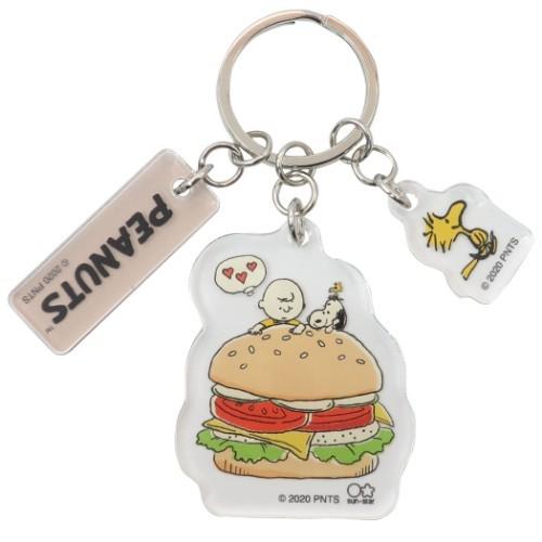 スヌーピー キーリング 3連 アクリル キーホルダー アメリカンテイスト7 ハンバーガー ピーナッツ キャラクター グッズ キャラクターのシネマコレクション 通販 Paypayモール