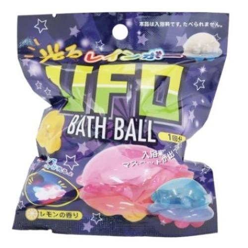 マスコットが飛び出る バスボール 入浴剤 光るレインボーUFO サンタン