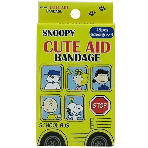 PEANUTS キャラ ばんそうこう BOX スヌーピー 絆創膏 バス柄