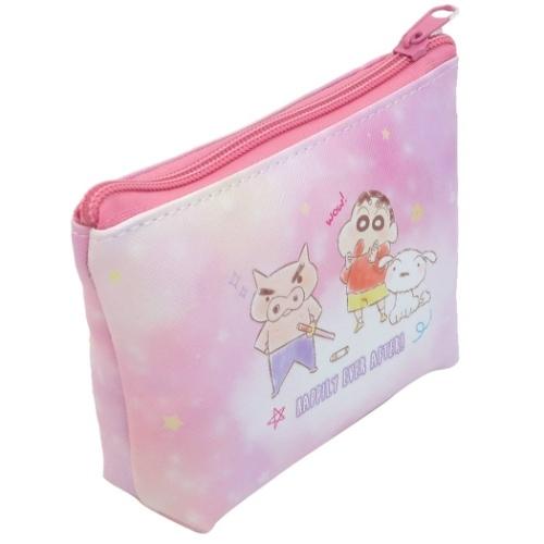 クレヨンしんちゃん アニメキャラクター コスメポーチ 三角 グッズ ポーチ ふわふわクレヨン ピンク 供え
