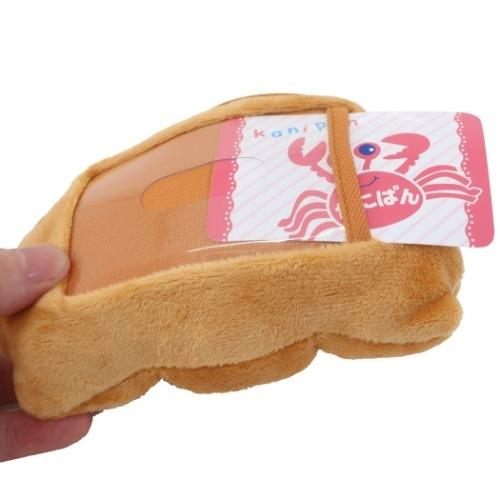 定期入れ かにぱん リール式 ぬいぐるみ パスケース おやつパッケージ