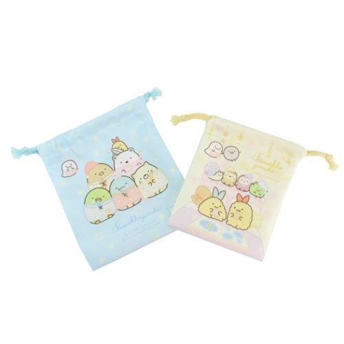 すみっコぐらし サンエックス キャラクター 巾着袋 売れ筋ランキングも きんちゃくポーチ 小 おとまり会 新入学549円 2枚セット 大