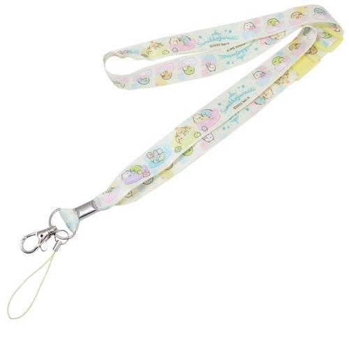 人気商品 すみっコぐらし サンエックス キャラクター ネックホルダー ネックストラップ たぴおかパーク クリーム