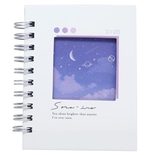 リングノート グッズ ミニ 人気急上昇 リングメモ かわいい ミッドナイトパープル329円 ソライロ