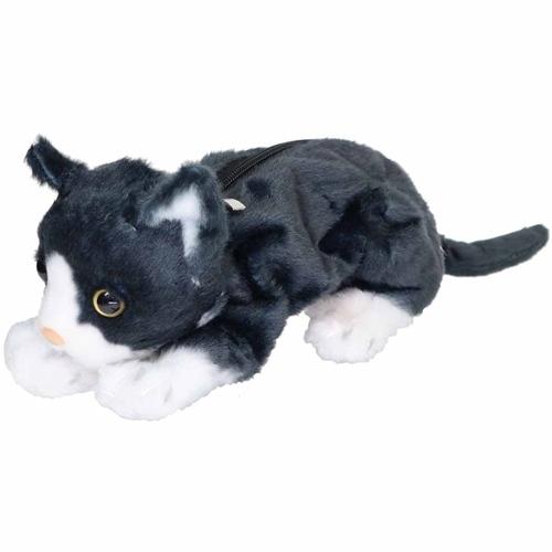 ペンケース リアルねこぬいぐるみポーチ ハチワレ ねこ ユニック