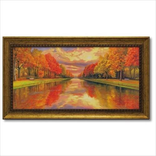 アドリアーノ・ガラッソー 104.5×59cm 秋 紅葉 額付きポスター 風景画 インテリア グッズ ユーパワー ブールバール スラクア アート 爆買