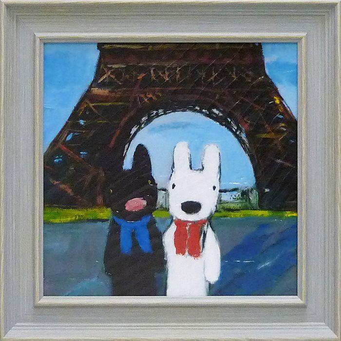 リサとガスパール グッズ フレンチアート 額付きポスターM エッフェル