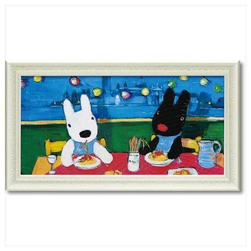 リサとガスパール フレンチ アート 額付ポスター フレーム L ワイド