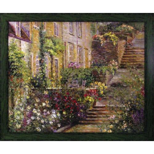 取寄品 ロンゴ パティオガーデン1 額付きポスター 風景画 送料無料