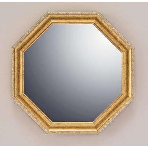 アンティーク ヴィンテージ 八角 ミラー ゴールド フレーム 鏡 ミラー カット ヴィンテージ八角ミラー Mサイズ ゴールド : キャラクターのシネマ