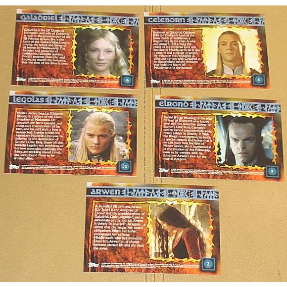 ロード・オブ・ザ・リング』エルフ・トレーディングカード5種セット 