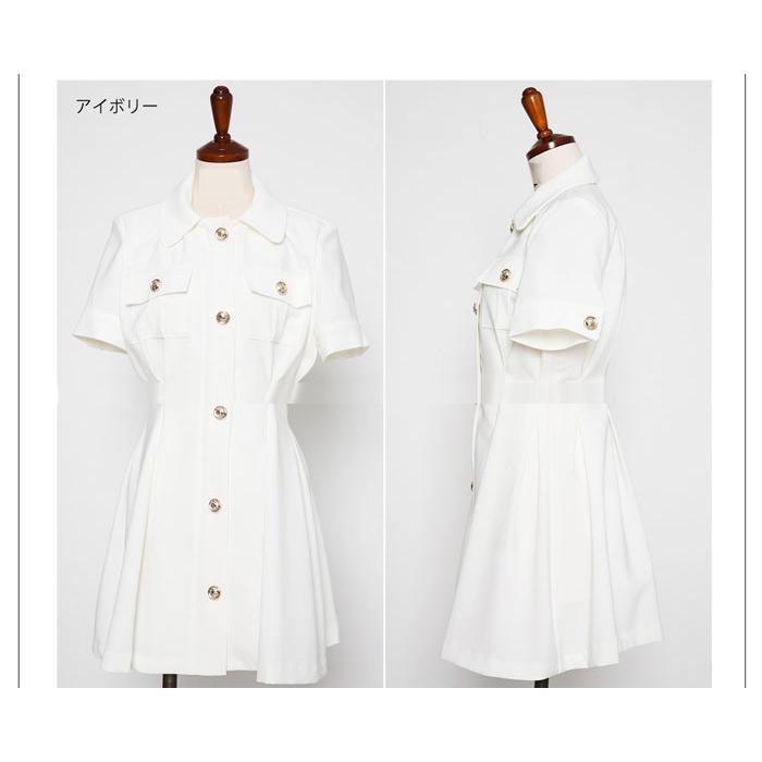 【全2色】襟付きフレアミニワンピース　アイボリー ブラック S/M【button-h051902op】( mja )(230605 ブラック )(230605 【全2色】襟付きフレアミニワンピース　アイボリー S/M【button-h051902op】( mja L1229375864(11570円)