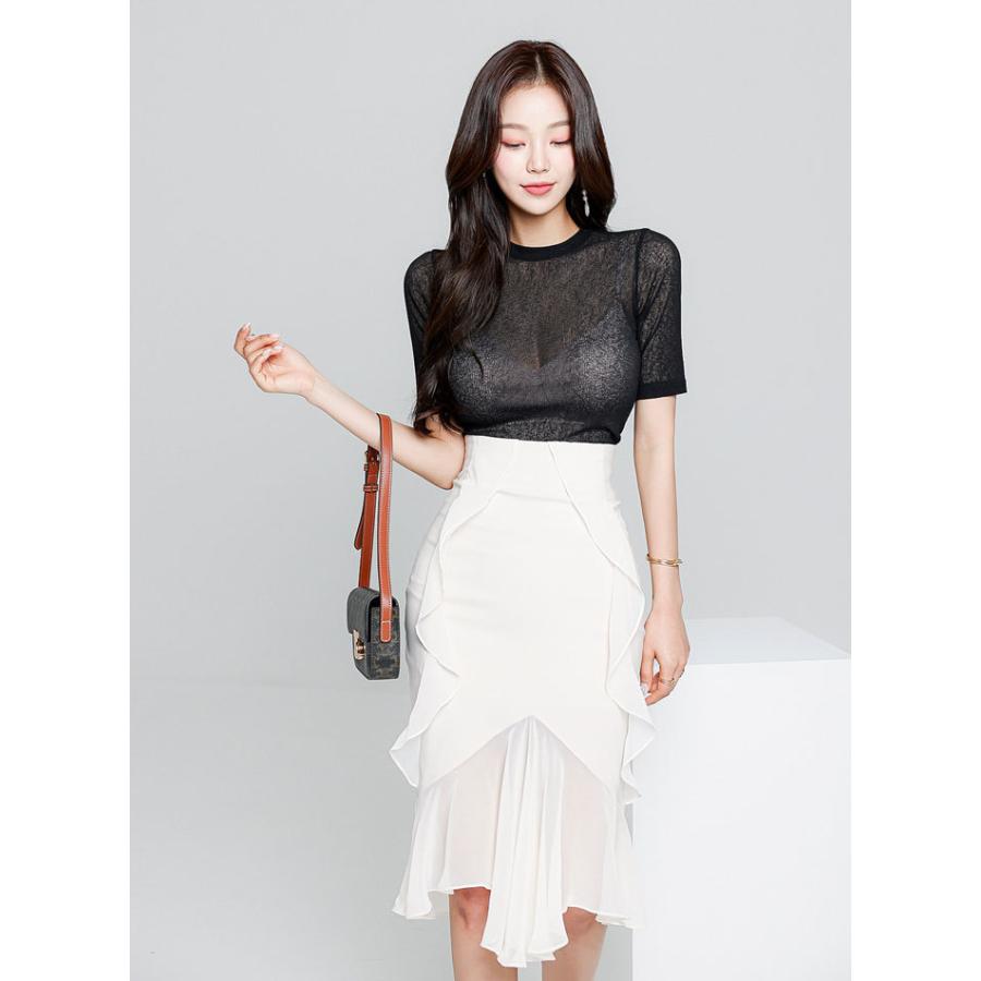 激安単価で 夏 新作 全2色 フリルミディアムタイトスカート アイボリー ブラック S M Frill 0514ask Lam 0517 Frill 0514ask Cinnamon Girl 通販 Yahoo ショッピング 数量は多 Azerbaijanfoundation Az