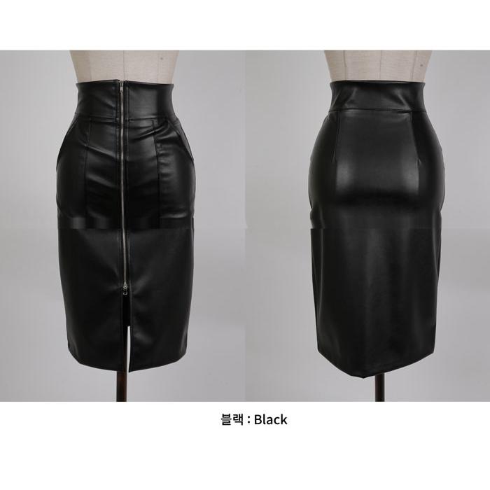 【全2色】 レザー調ミディアムタイトスカート ブラック ブラウン S/M【leather-1207bsk】(lam)(221018)｜cinnamongirl｜08