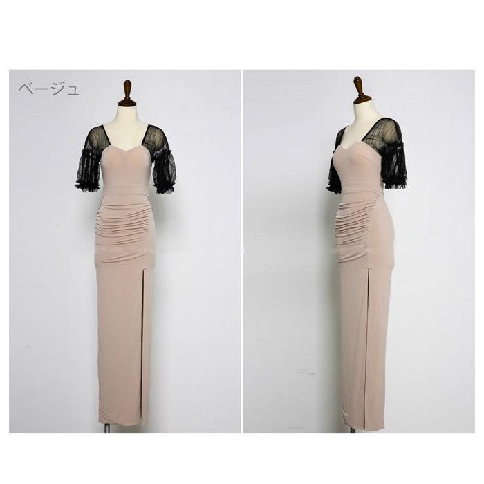 【PREMIUM】【最高級★LUXURY STYLE】【夏♪新作】【全2色】配色ロングドレス ワンピース ベージュ ブラック S/M/L【see-y052003lux】(mja)(0610)_10