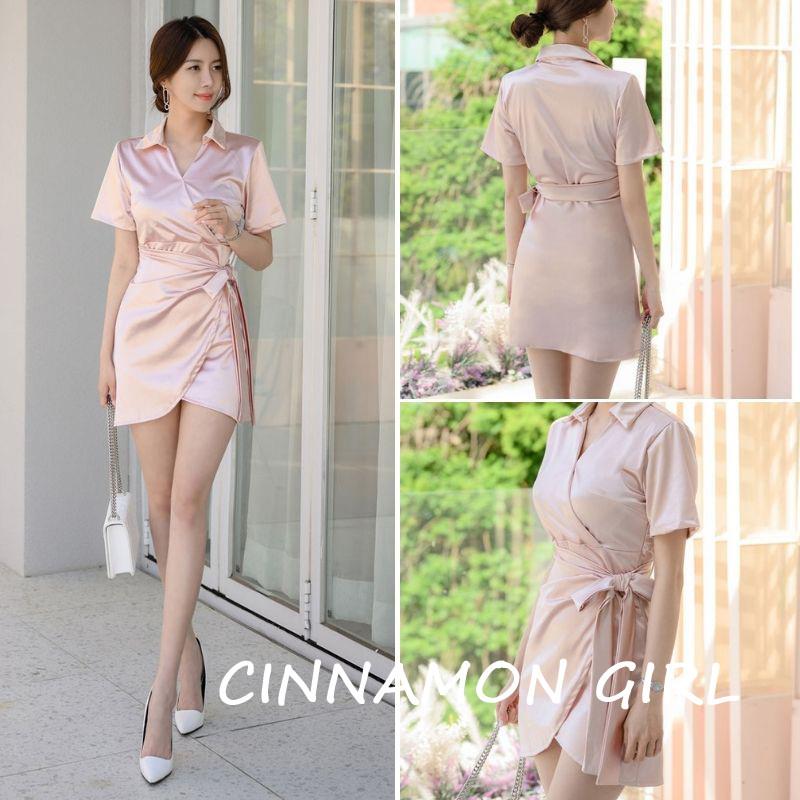 夏 新作 全2色 サテンシャツミニワンピース ブラック ピンク Sexy U40 712op Zon 0609 Sexy U40 712op Cinnamon Girl 通販 Yahoo ショッピング