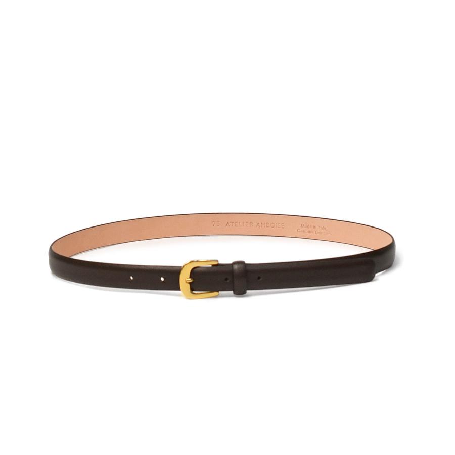 【新品】ATELIERAMBOISE/アトリエアンボワーズ/ベルト/ブラウン ATELIER AMBOISE【アトリエ アンボワーズ】スクエアバックルレザー