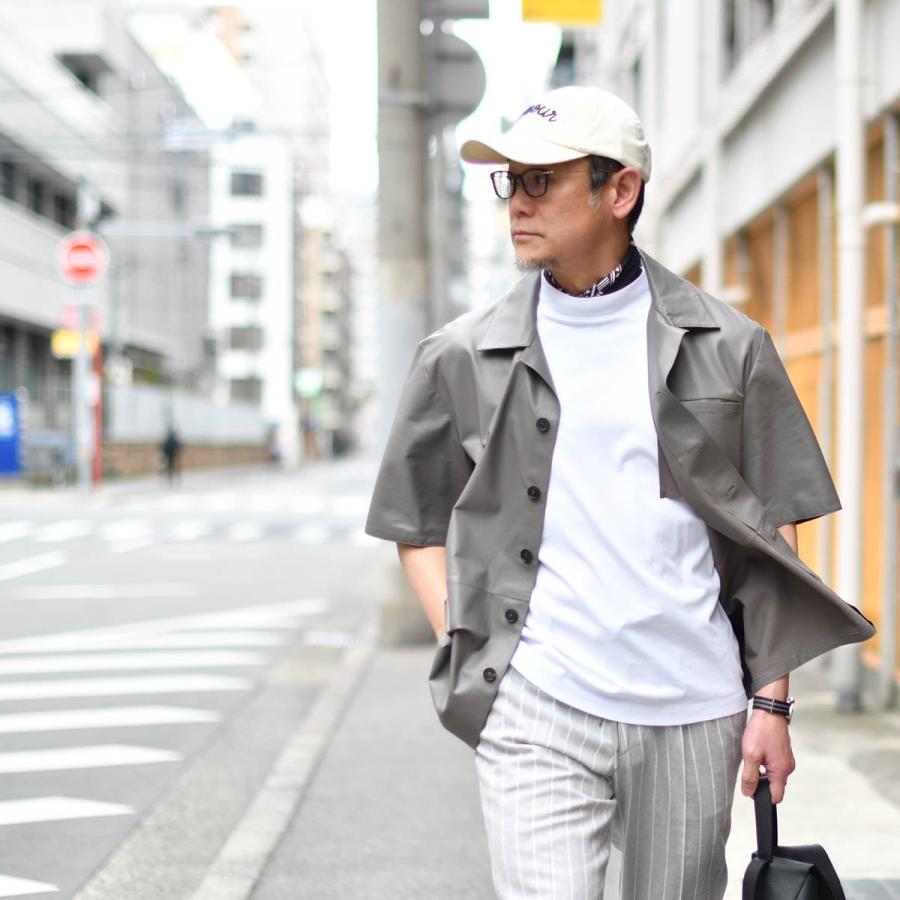 ARMA【アルマ】半袖レザーシャツアウター CAVE DRIZZLE ラムナッパ