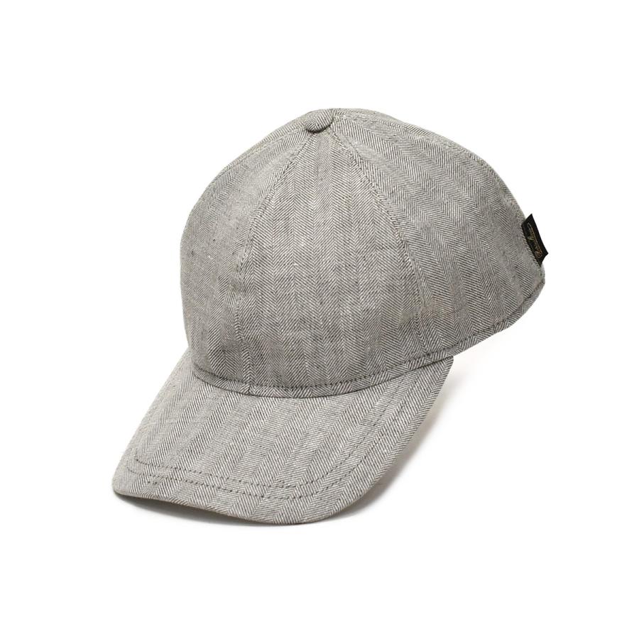 Borsalino【ボルサリーノ】ベースボールキャップ B95174EV D0072 197B ヘリンボーン リネン コットン ライトグレー | Borsalino