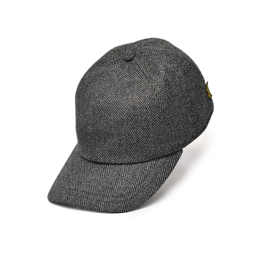 Borsalino【ボルサリーノ】レインシステムウール ベースボールキャップ B95174 236B RAIN SYSTEM ヘリンボーンウールシルク ブラック | Borsalino