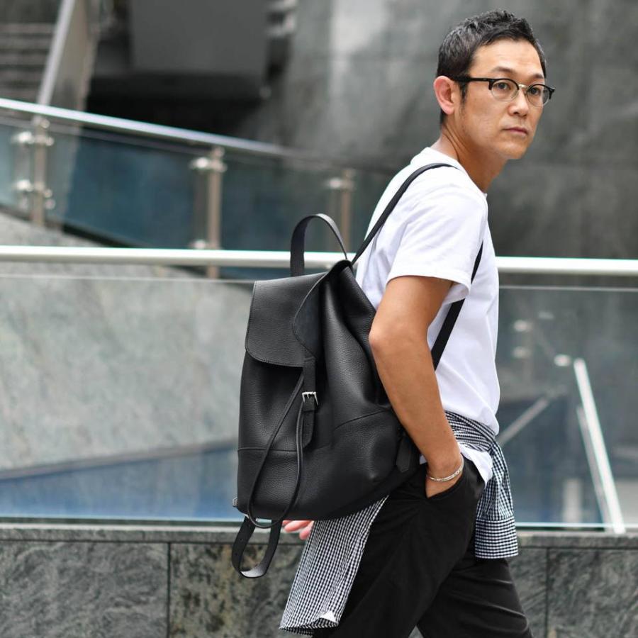 Charles et Charlus【シャルル・エ・シャルリュス】リュック Marcel Noir レザー ブラックの画像