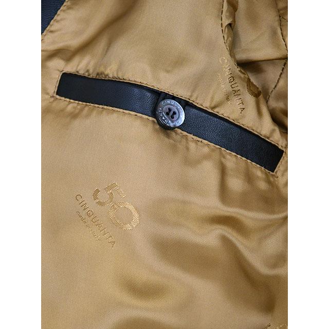 チンクアンタH502 シングルライダース ブラック ナッパレザー 46 CINQUANTA(チンクアンタ) H502 STAND COLLAR RIDERS (スタンド カラー