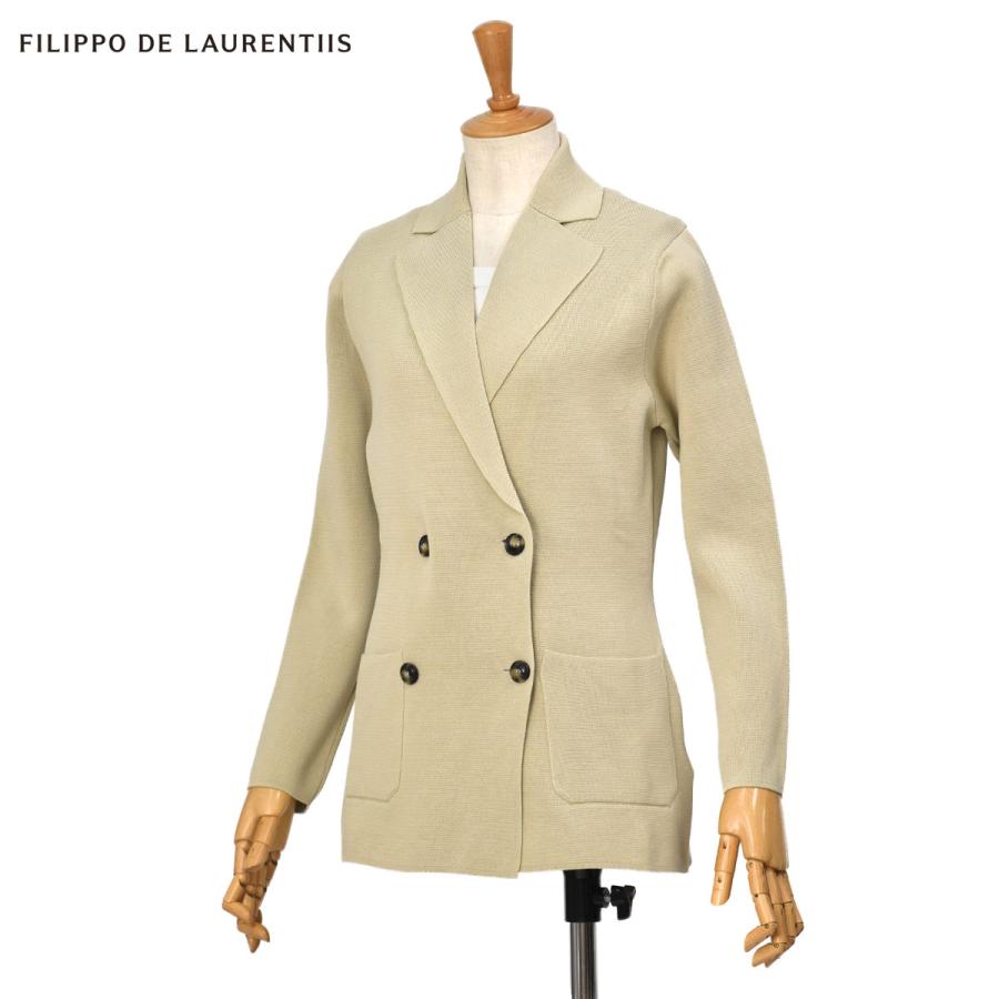 FILIPPO DE LAURENTIIS【フィリッポ デ ローレンティス】ニットジャケット RJMLDPT CR12M ECRU-TORTILLA コットン トープ