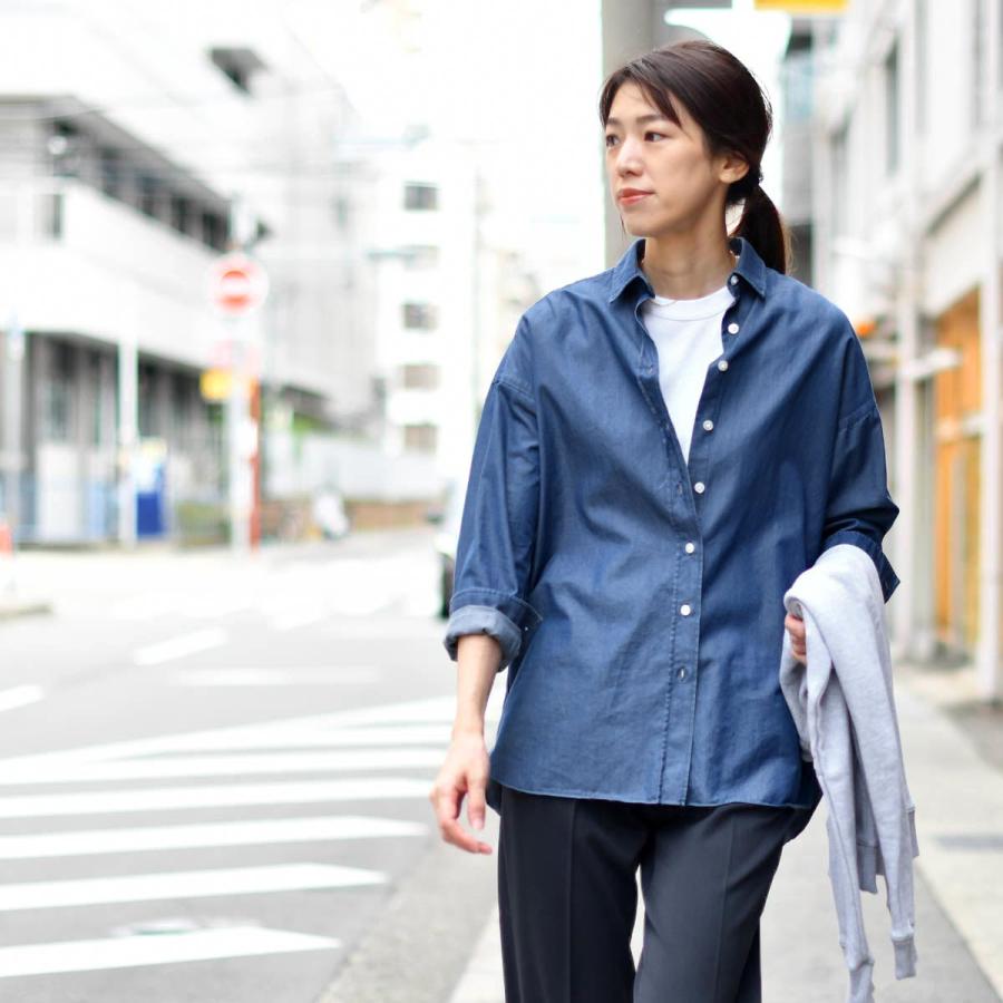 Finamore【フィナモレ】ビッグシルエットシャツ 019542 C0160D 12 GRACE LISA コットン ダンガリー Finamore【フィナモレ】ビッグシルエットシャツ 019542 C0160D 12 GRACE LISA コットン ダンガリー