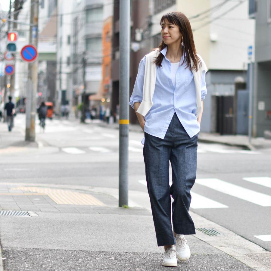 美品＊フランク&アイリーン ゆったりXS 綿麻 ストライプシャツ EILEEN Frank&Eileen（フランクアンドアイリーン） Frank＆Eileen【フランク