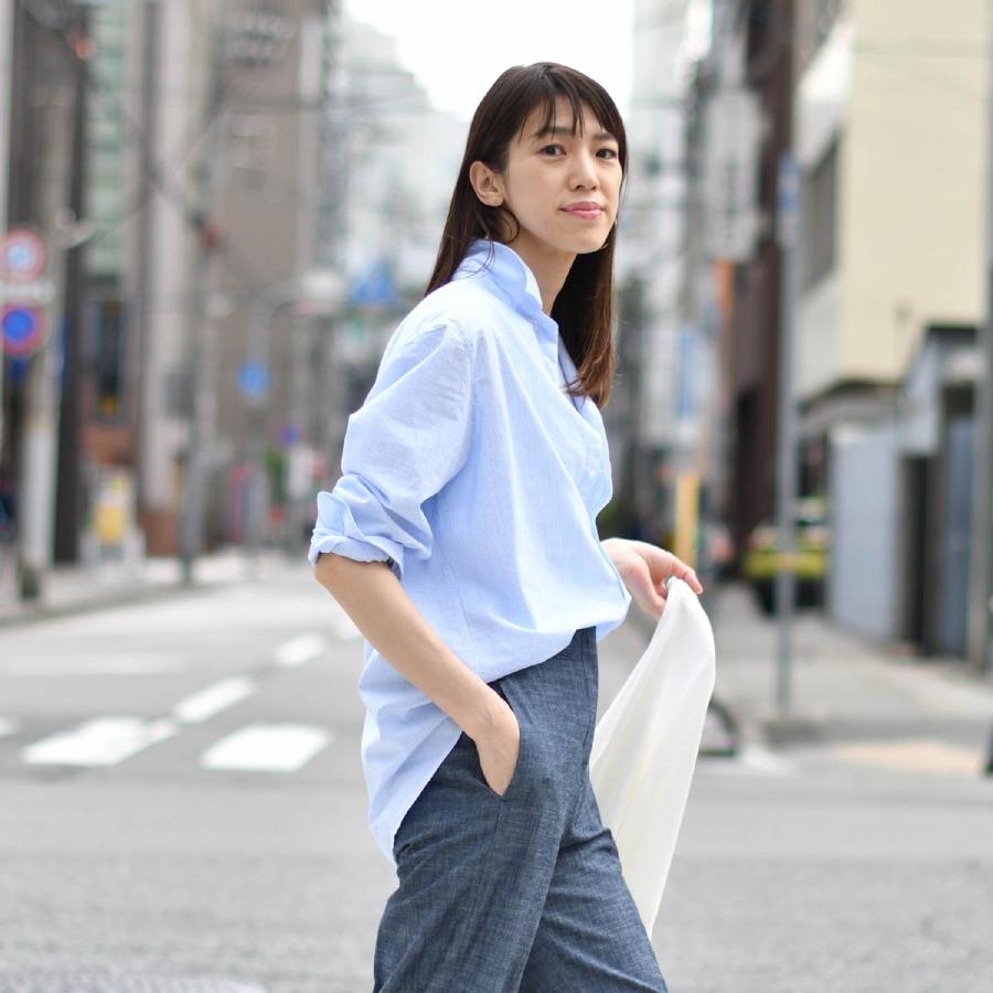 美品 フランク&アイリーン リネン スキッパーシャツ ブルーストライプ 麻 Frank&Eileen（フランクアンドアイリーン） 【FINAL SALE】【sizeXS,S
