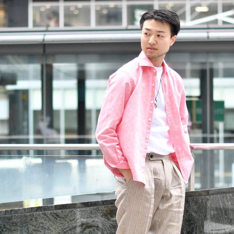 GIANNETTO Giannetto【ジャンネット】コットンリネンシャツ VINCIFIT 